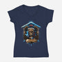 The Shrine Of Krampus-Womens-V-Neck-Tee-daobiwan