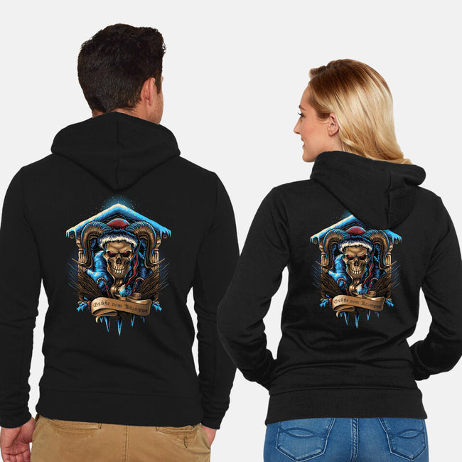 The Shrine Of Krampus-Unisex-Zip-Up-Sweatshirt-daobiwan