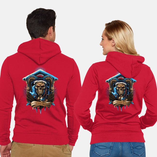 The Shrine Of Krampus-Unisex-Zip-Up-Sweatshirt-daobiwan