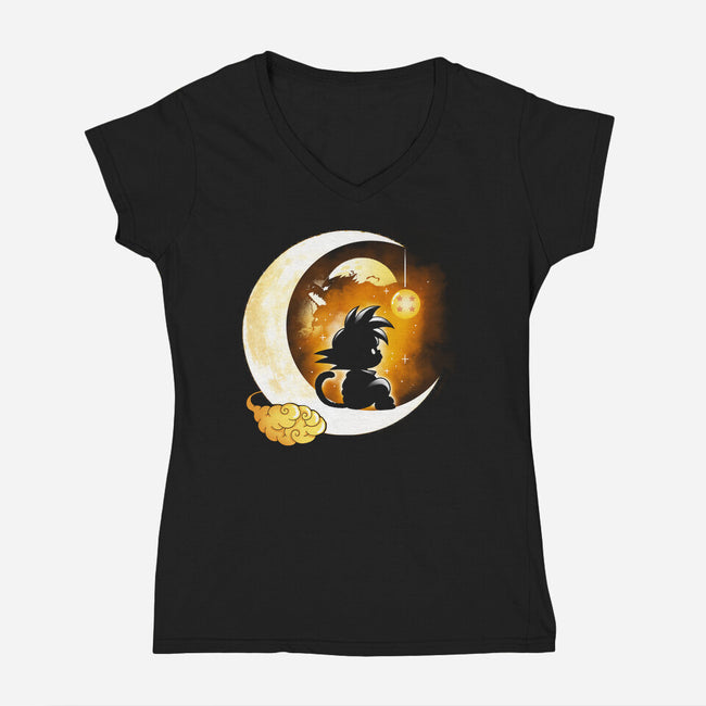 Monkey Moon-Womens-V-Neck-Tee-Vallina84