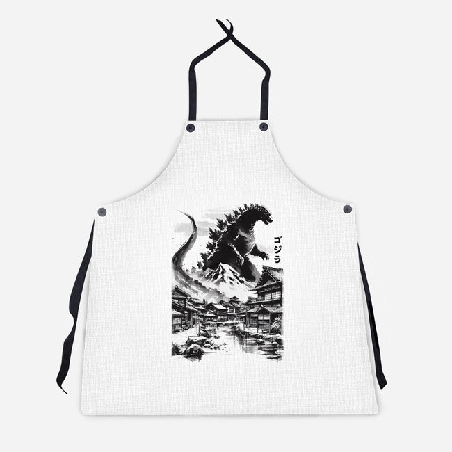 King In The Japanese Village-Unisex-Kitchen-Apron-DrMonekers