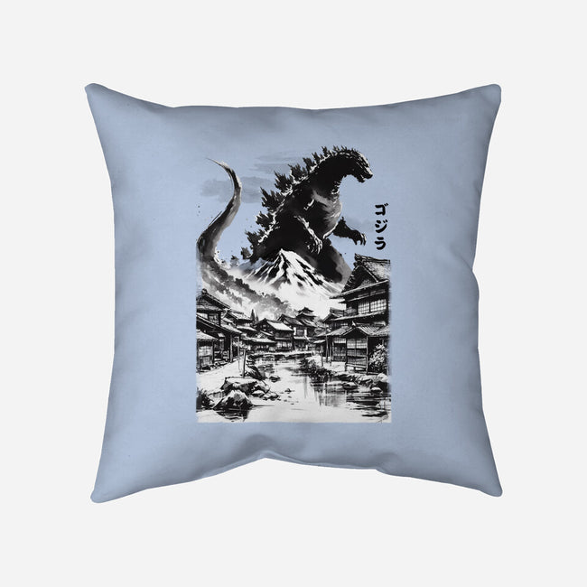 King In The Japanese Village-None-Non-Removable Cover w Insert-Throw Pillow-DrMonekers