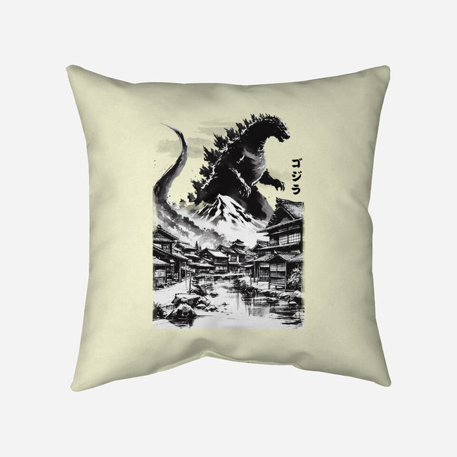 King In The Japanese Village-None-Non-Removable Cover w Insert-Throw Pillow-DrMonekers