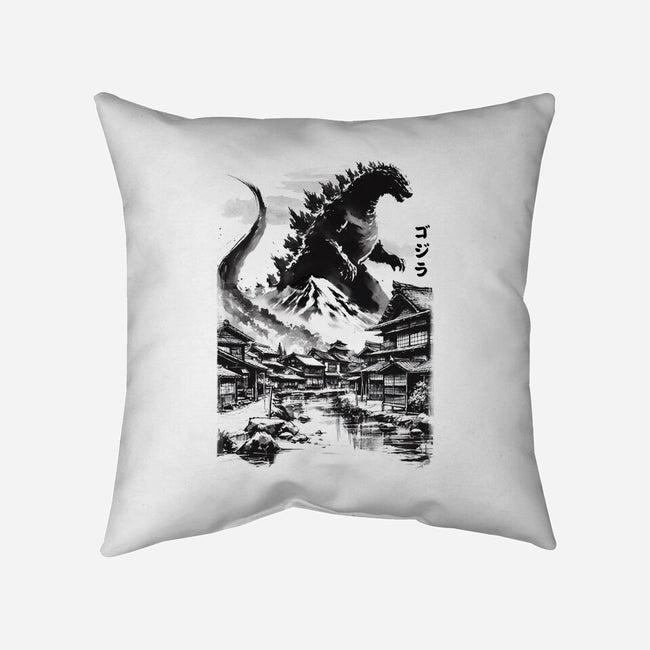 King In The Japanese Village-None-Non-Removable Cover w Insert-Throw Pillow-DrMonekers