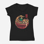 Ramen Surfing-Womens-V-Neck-Tee-erion_designs