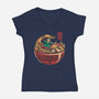 Ramen Surfing-Womens-V-Neck-Tee-erion_designs