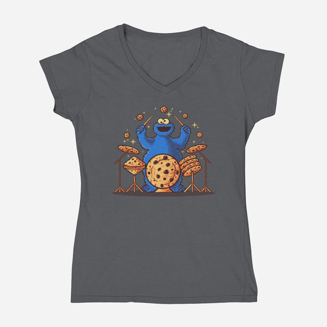 Cookie Sound-Womens-V-Neck-Tee-erion_designs