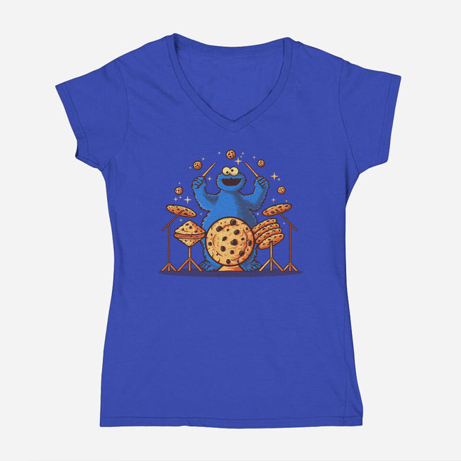 Cookie Sound-Womens-V-Neck-Tee-erion_designs