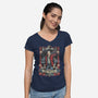 The Time Traveler Tarot-Womens-V-Neck-Tee-momma_gorilla