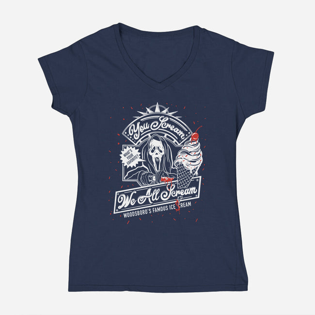 We All Scream-Womens-V-Neck-Tee-Artsopple