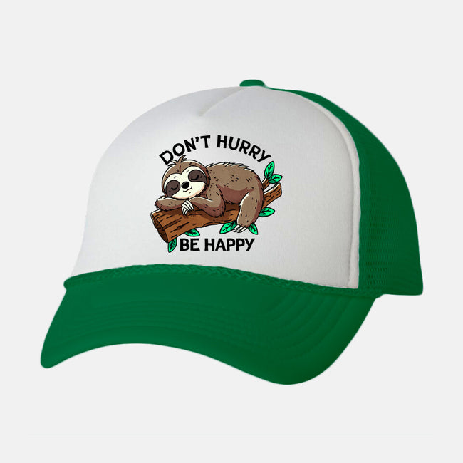 Don't Hurry Be Happy-Unisex-Trucker-Hat-fanfreak1
