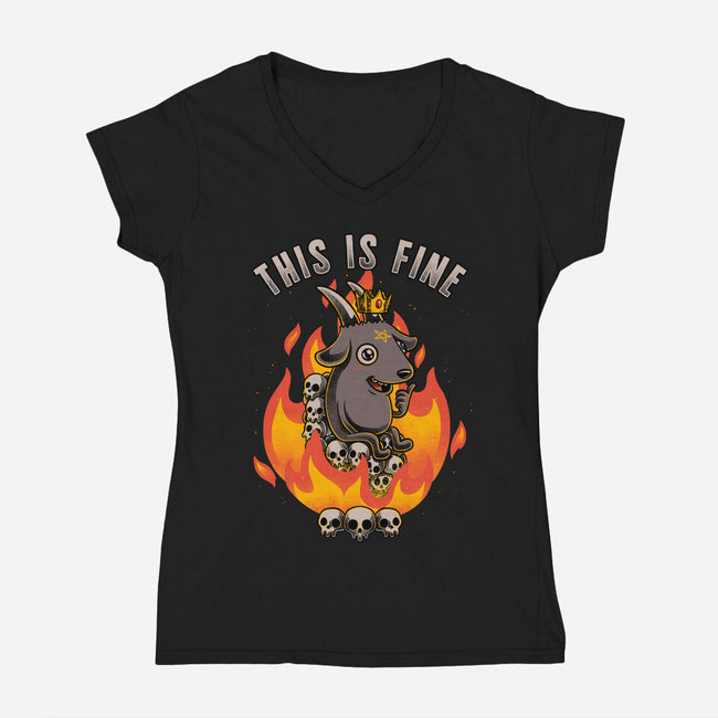 Fire Demon Meme Fine-Womens-V-Neck-Tee-Studio Mootant