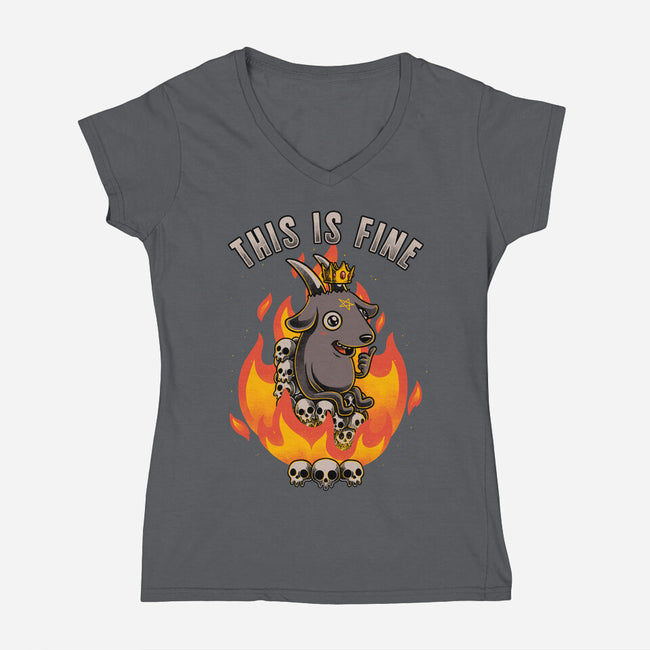 Fire Demon Meme Fine-Womens-V-Neck-Tee-Studio Mootant