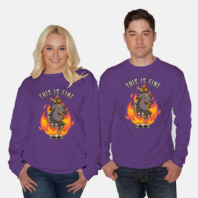 Fire Demon Meme Fine-Unisex-Crew Neck-Sweatshirt-Studio Mootant