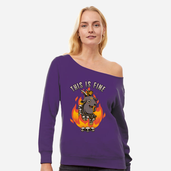 Fire Demon Meme Fine-Womens-Off Shoulder-Sweatshirt-Studio Mootant