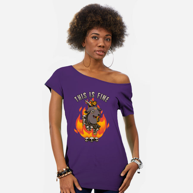 Fire Demon Meme Fine-Womens-Off Shoulder-Tee-Studio Mootant