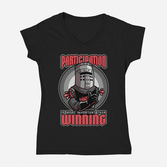 Black Knight Fun Win-Womens-V-Neck-Tee-Studio Mootant