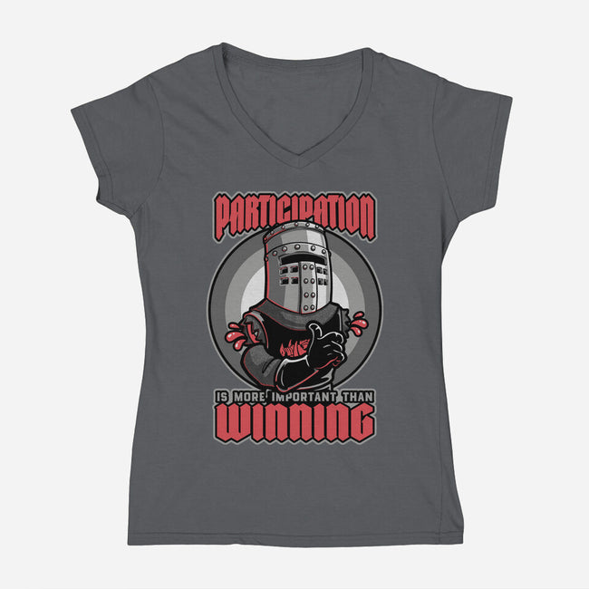 Black Knight Fun Win-Womens-V-Neck-Tee-Studio Mootant