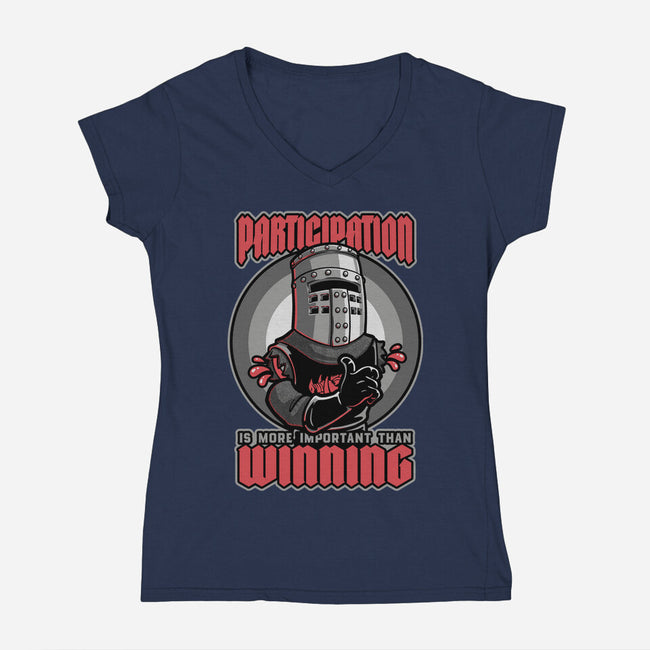 Black Knight Fun Win-Womens-V-Neck-Tee-Studio Mootant