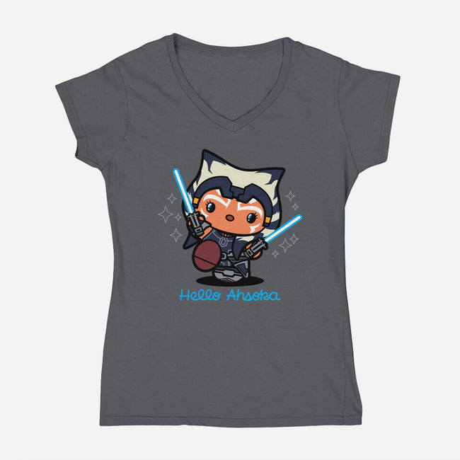 Hello Ahsoka-Womens-V-Neck-Tee-Boggs Nicolas