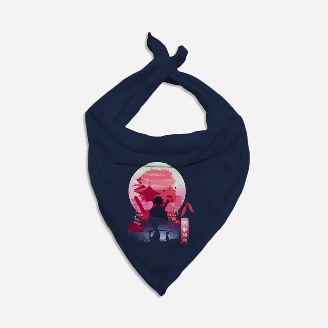 Samurai Landscape-Cat-Bandana-Pet Collar-dandingeroz