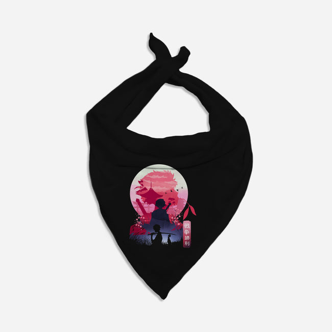 Samurai Landscape-Dog-Bandana-Pet Collar-dandingeroz