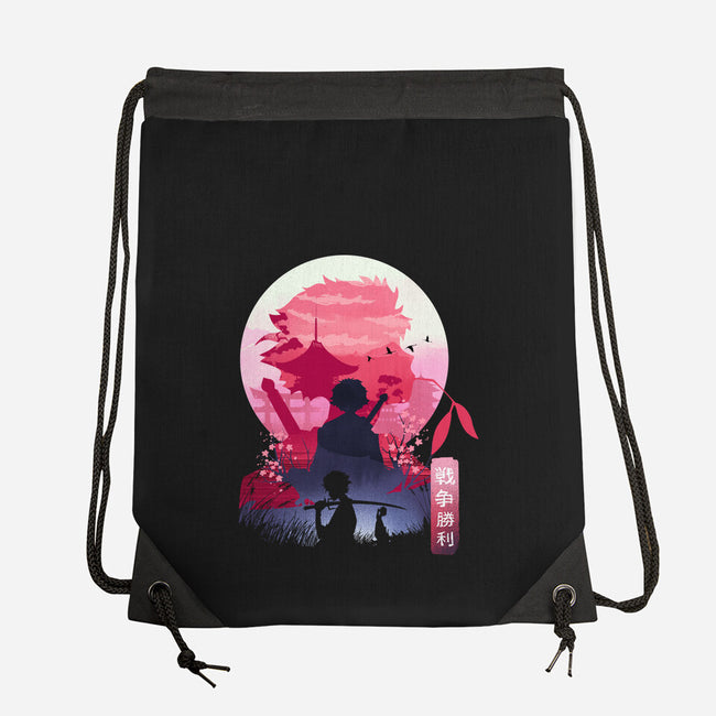 Samurai Landscape-None-Drawstring-Bag-dandingeroz