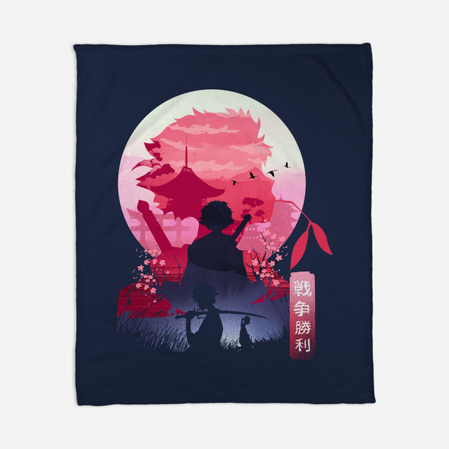 Samurai Landscape-None-Fleece-Blanket-dandingeroz