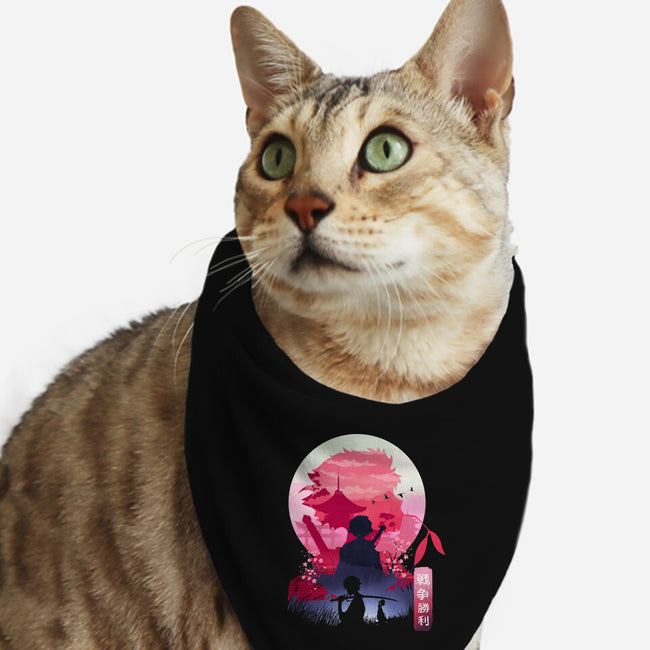 Samurai Landscape-Cat-Bandana-Pet Collar-dandingeroz