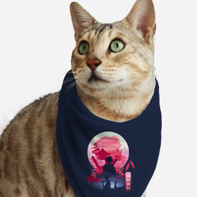 Samurai Landscape-Cat-Bandana-Pet Collar-dandingeroz