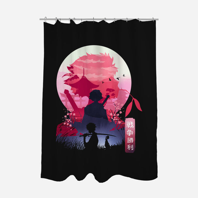 Samurai Landscape-None-Polyester-Shower Curtain-dandingeroz