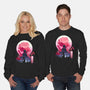 Samurai Landscape-Unisex-Crew Neck-Sweatshirt-dandingeroz