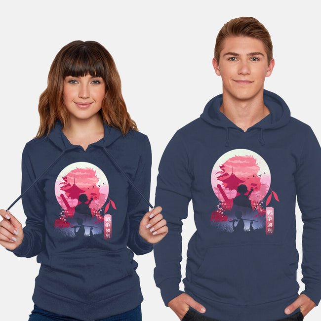 Samurai Landscape-Unisex-Pullover-Sweatshirt-dandingeroz