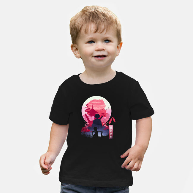 Samurai Landscape-Baby-Basic-Tee-dandingeroz