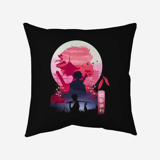 Samurai Landscape-None-Removable Cover w Insert-Throw Pillow-dandingeroz