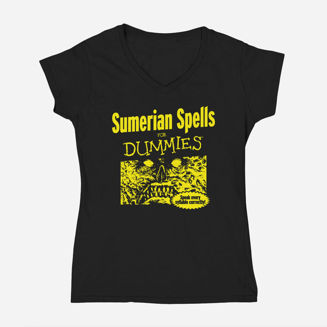 Sumerian Spells For Dummies-Womens-V-Neck-Tee-Boggs Nicolas