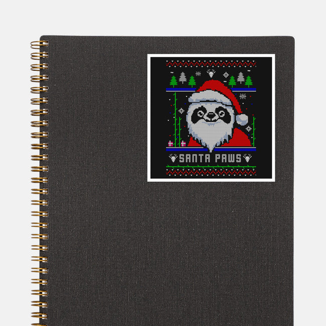 Santa Paws Christmas Panda-None-Glossy-Sticker-constantine2454