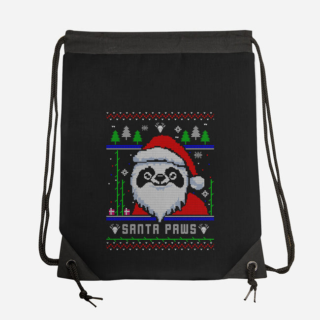 Santa Paws Christmas Panda-None-Drawstring-Bag-constantine2454