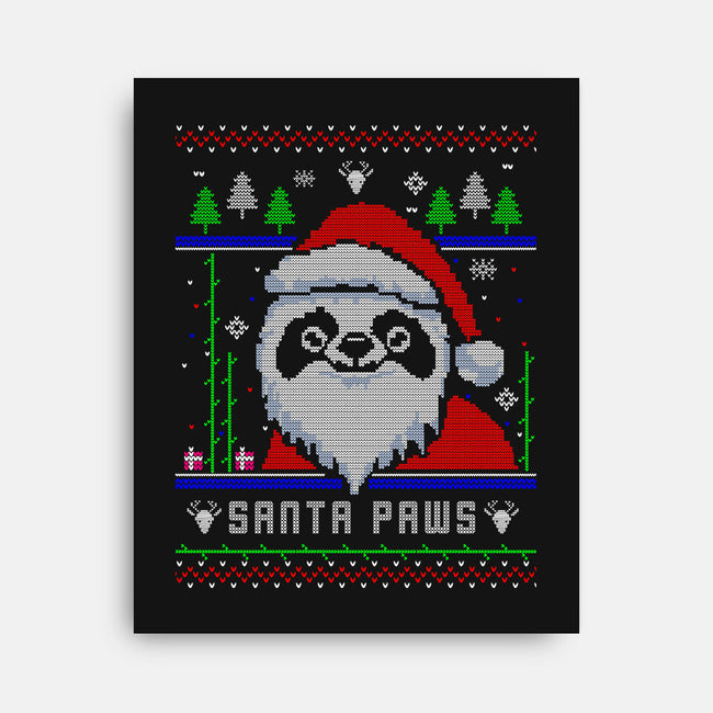 Santa Paws Christmas Panda-None-Stretched-Canvas-constantine2454