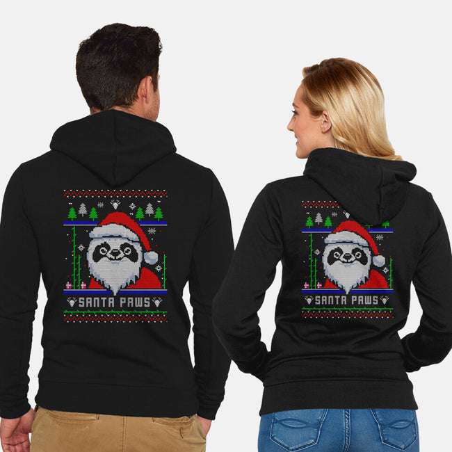 Santa Paws Christmas Panda-Unisex-Zip-Up-Sweatshirt-constantine2454