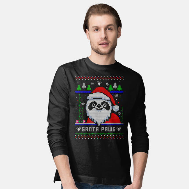 Santa Paws Christmas Panda-Mens-Long Sleeved-Tee-constantine2454