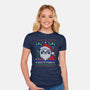 Santa Paws Christmas Panda-Womens-Fitted-Tee-constantine2454