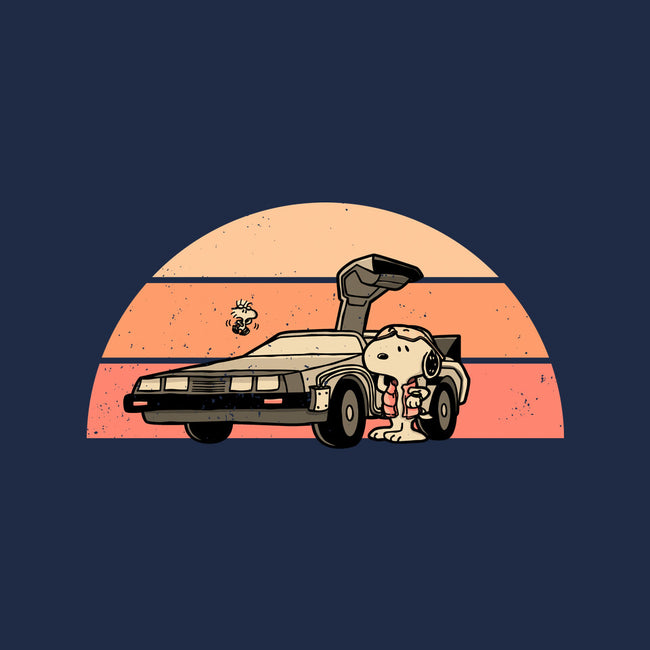 Outatime Beagle-Womens-V-Neck-Tee-retrodivision