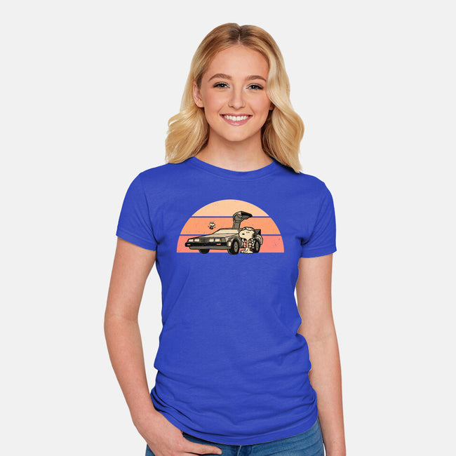 Outatime Beagle-Womens-Fitted-Tee-retrodivision