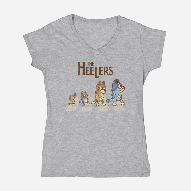 The Heelers Road-Womens-V-Neck-Tee-kg07