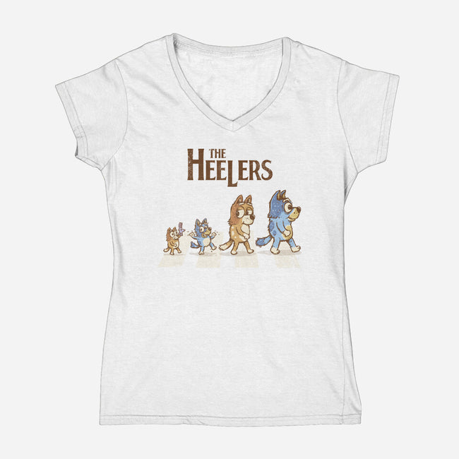 The Heelers Road-Womens-V-Neck-Tee-kg07