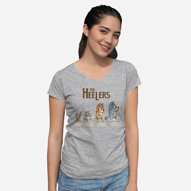 The Heelers Road-Womens-V-Neck-Tee-kg07