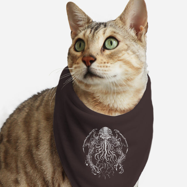 Great Old One Behind The Shadows-Cat-Bandana-Pet Collar-DrMonekers