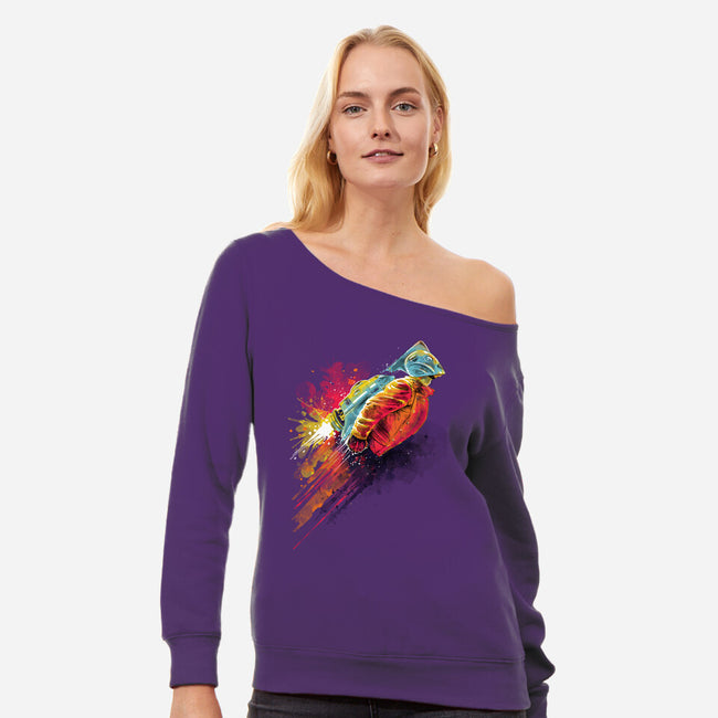 Human Rocket-Womens-Off Shoulder-Sweatshirt-zascanauta