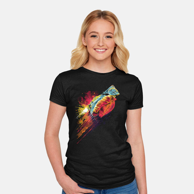 Human Rocket-Womens-Fitted-Tee-zascanauta